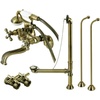 image:imageKingston Brass CCK225AB Vintage Wall Mount Clawfoot Tub Faucet Package with Supply Line Antique BrassAntique Brass