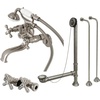 image:imageKingston Brass CCK225AB Vintage Wall Mount Clawfoot Tub Faucet Package with Supply Line Antique BrassBrushed Nickel