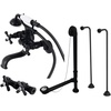 image:imageKingston Brass CCK225AB Vintage Wall Mount Clawfoot Tub Faucet Package with Supply Line Antique BrassMatte Black