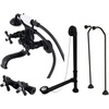 image:imageKingston Brass CCK225AB Vintage Wall Mount Clawfoot Tub Faucet Package with Supply Line Antique BrassMatte Black