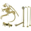 image:imageKingston Brass CCK225AB Vintage Wall Mount Clawfoot Tub Faucet Package with Supply Line Antique BrassPolished Brass