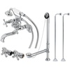 image:imageKingston Brass CCK225AB Vintage Wall Mount Clawfoot Tub Faucet Package with Supply Line Antique BrassPolished Chrome