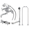 image:imageKingston Brass CCK225AB Vintage Wall Mount Clawfoot Tub Faucet Package with Supply Line Antique BrassPolished Chrome