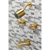 image:imageKingston Brass KBX8141DL Concord DoubleHandle Tub and Shower Faucet in Polished ChromeBrushed Brass