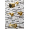 image:imageKingston Brass KBX8141DL Concord DoubleHandle Tub and Shower Faucet in Polished ChromeBrushed Brass