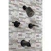 image:imageKingston Brass KBX8141DL Concord DoubleHandle Tub and Shower Faucet in Polished ChromeMatte Black
