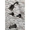 image:imageKingston Brass KBX8141DL Concord DoubleHandle Tub and Shower Faucet in Polished ChromeMatte Black