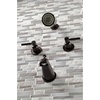 image:imageKingston Brass KBX8141DL Concord DoubleHandle Tub and Shower Faucet in Polished ChromeOil Rubbed Bronze