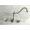image:imageKingston Brass KS1020PL Heritage Wall Mount Roman Tub Faucet Matte BlackBrushed Nickel