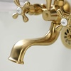 image:imageKingston Brass KS225SB Kingston Wall Mount Clawfoot Tub Faucet with Hand Shower Brushed Brass