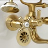 image:imageKingston Brass KS225SB Kingston Wall Mount Clawfoot Tub Faucet with Hand Shower Brushed Brass
