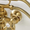 image:imageKingston Brass KS225SB Kingston Wall Mount Clawfoot Tub Faucet with Hand Shower Brushed Brass