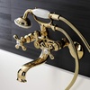 image:imageKingston Brass KS226MB Kingston Wall Mount Tub Faucet with Hand Shower Matte BlackPolished Brass