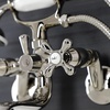 image:imageKingston Brass KS226MB Kingston Wall Mount Tub Faucet with Hand Shower Matte BlackPolished Nickel