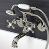 image:imageKingston Brass KS226MB Kingston Wall Mount Tub Faucet with Hand Shower Matte BlackPolished Nickel