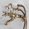 image:imageKingston Brass KS265SB Tub Wall Mount Clawfoot Tub Faucet with Hand Shower Brushed BrassAntique Brass