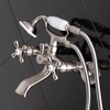 image:imageKingston Brass KS265SB Tub Wall Mount Clawfoot Tub Faucet with Hand Shower Brushed BrassBrushed Nickel