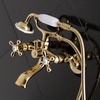 image:imageKingston Brass KS265SB Tub Wall Mount Clawfoot Tub Faucet with Hand Shower Brushed BrassPolished Brass