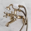 image:imageKingston Brass KS266MB Kingston Wall Mount Clawfoot Tub Faucet with Hand Shower Matte BlackAntique Brass