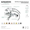 image:imageKingston Brass KS266MB Kingston Wall Mount Clawfoot Tub Faucet with Hand Shower Matte BlackAntique Copper