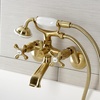 image:imageKingston Brass KS266MB Kingston Wall Mount Clawfoot Tub Faucet with Hand Shower Matte BlackBrushed Brass