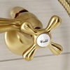 image:imageKingston Brass KS266MB Kingston Wall Mount Clawfoot Tub Faucet with Hand Shower Matte BlackBrushed Brass