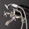 image:imageKingston Brass KS266MB Kingston Wall Mount Clawfoot Tub Faucet with Hand Shower Matte BlackBrushed Nickel