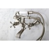 image:imageKingston Brass KS266MB Kingston Wall Mount Clawfoot Tub Faucet with Hand Shower Matte BlackBrushed Nickel