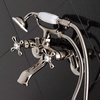 image:imageKingston Brass KS266MB Kingston Wall Mount Clawfoot Tub Faucet with Hand Shower Matte BlackPolished Nickel