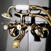 image:imageKingston Brass KS286C ESSEX 3 to 9 Adjustable Centers Wall Mount Clawfoot Tub Filler with Hand Shower Polished ChromePolished Brass