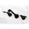image:imageKingston Brass KS7026NL Naples TwoHandle 3Hole Wall Mount Roman Tub Faucet in Polished NickelMatte Black
