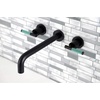 image:imageKingston Brass KS8020CKL Kaiser 2Handle WallMount Roman Tub Faucet Matte BlackMatte Black