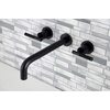 image:imageKingston Brass KS8020CKL Kaiser 2Handle WallMount Roman Tub Faucet Matte BlackMatte Black