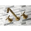 image:imageKingston Brass KS8027BEX Essex TwoHandle Wall Mount Tub Faucet Brushed BrassAntique Brass