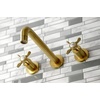 image:imageKingston Brass KS8027BEX Essex TwoHandle Wall Mount Tub Faucet Brushed BrassBrushed Brass
