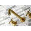 image:imageKingston Brass KS8027BEX Essex TwoHandle Wall Mount Tub Faucet Brushed BrassBrushed Brass
