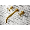 image:imageKingston Brass KS8027BEX Essex TwoHandle Wall Mount Tub Faucet Brushed BrassBrushed Brass