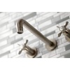 image:imageKingston Brass KS8027BEX Essex TwoHandle Wall Mount Tub Faucet Brushed BrassBrushed Nickel