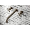 image:imageKingston Brass KS8027BEX Essex TwoHandle Wall Mount Tub Faucet Brushed BrassBrushed Nickel