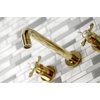 image:imageKingston Brass KS8027BEX Essex TwoHandle Wall Mount Tub Faucet Brushed BrassPolished Brass