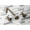 image:imageKingston Brass KS8027BEX Essex TwoHandle Wall Mount Tub Faucet Brushed BrassPolished Nickel