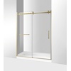 image:imageKingston Brass Prato SSD60768KR0 60 L x 76 H Right Handed Showe Door Matte BlackBrushed Brass