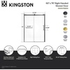 image:imageKingston Brass Prato SSD60768KR0 60 L x 76 H Right Handed Showe Door Matte BlackBrushed Brass