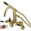 image:imageAqua Vintage AE8150DKL Kaiser 7Inch Adjustable Wall Mount Clawfoot Tub Faucet Matte BlackBrushed Brass