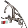 image:imageAqua Vintage AE8150DKL Kaiser 7Inch Adjustable Wall Mount Clawfoot Tub Faucet Matte BlackBrushed Nickel