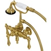 image:imageKingston Brass AE19T7 Aqua Vintage 338 Inch Wall Mount Tub Faucet with Hand Shower Brushed BrassBrushed Brass