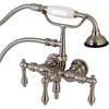 image:imageKingston Brass AE19T7 Aqua Vintage 338 Inch Wall Mount Tub Faucet with Hand Shower Brushed BrassBrushed Nickel