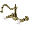 image:imageKingston Brass AE7T7 Aqua Vintage Wall Mount Clawfoot Tub Faucet Brushed BrassAntique Brass