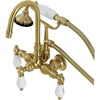 image:imageKingston Brass AE9T0 Aqua Vintage Wall Mount Clawfoot Tub Faucet Matte BlackBrushed Brass