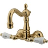image:imageKingston Brass CC1073T2 Vintage 338Inch Wall Mount Tub Faucet Polished BrassPolished Brass